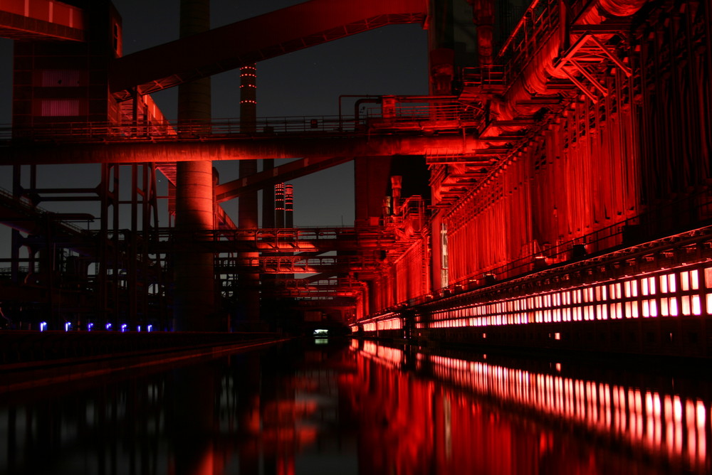 Zeche Zollverein bei Nacht