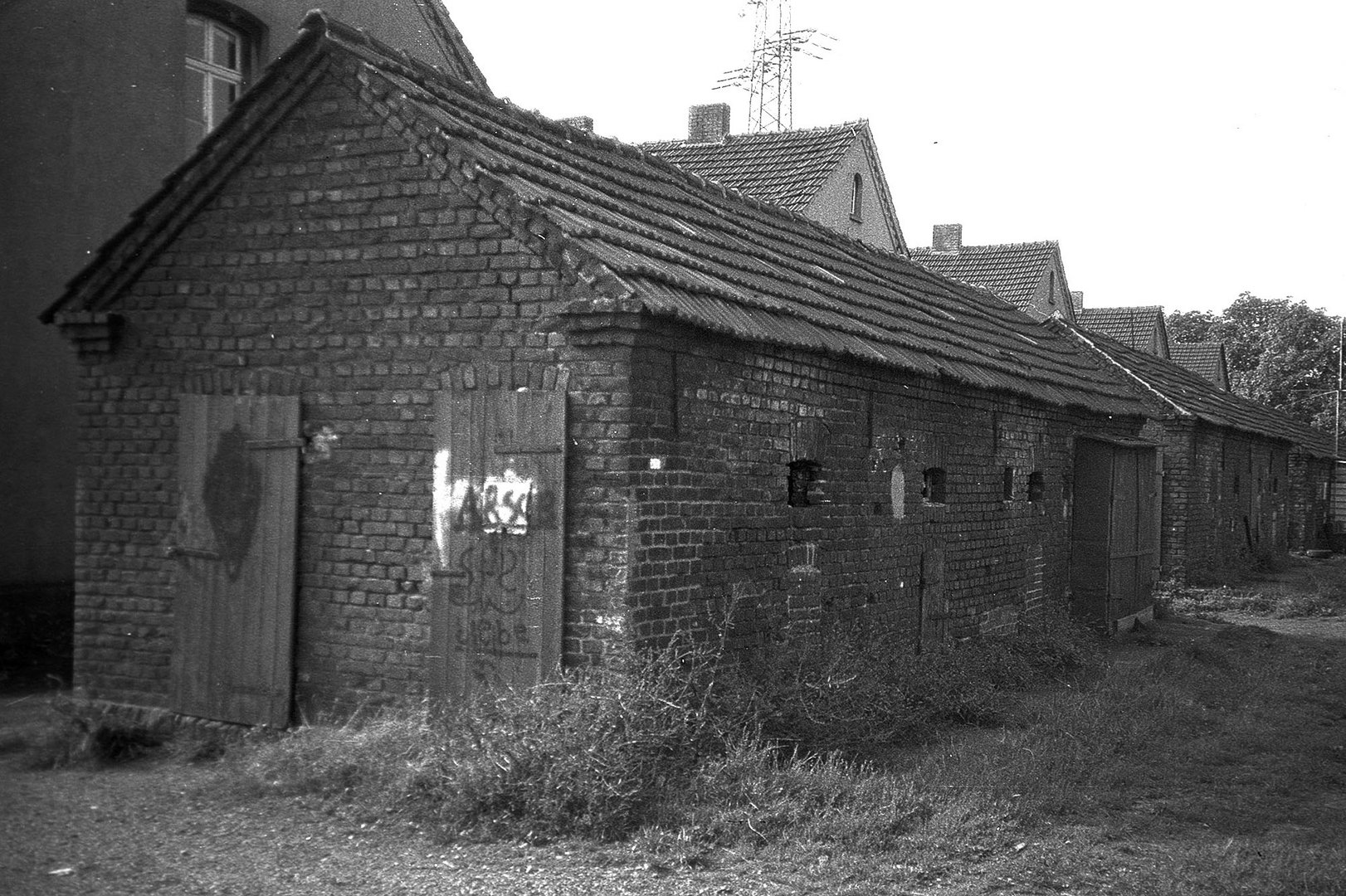 Zechenhaus mit Schuppen, Dinslaken 1986