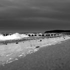 Zeit an der Ostsee in schwarz weiß