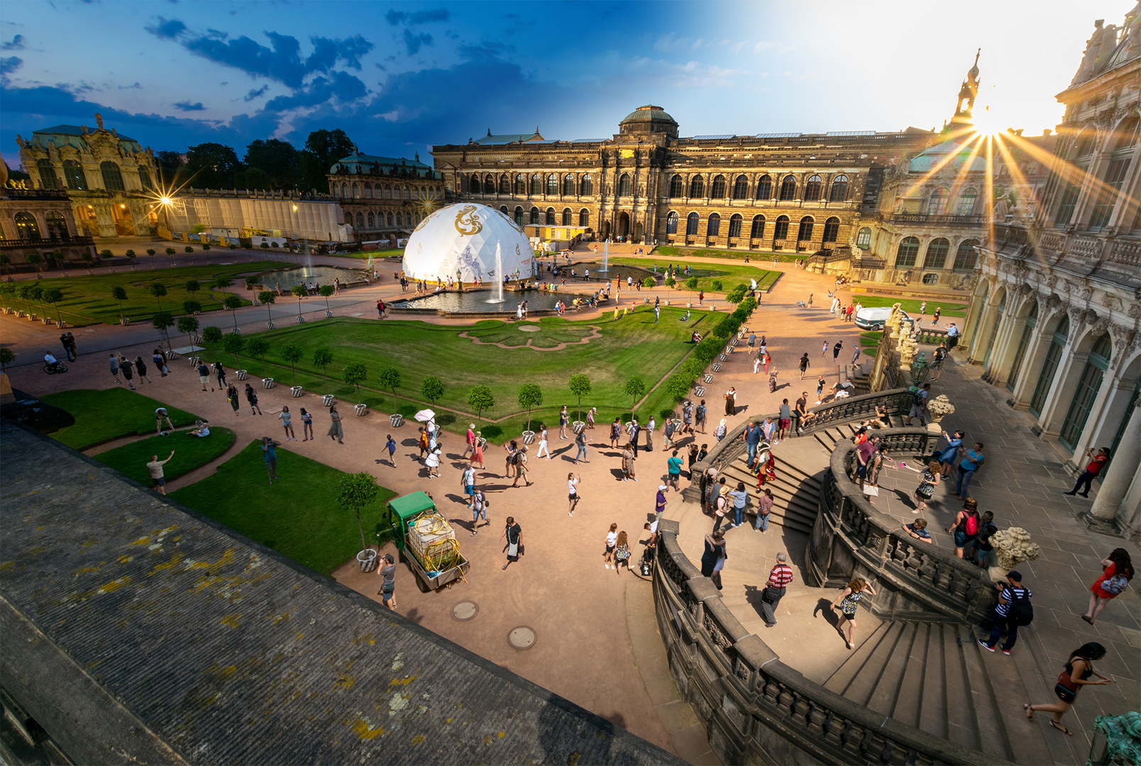 Zeitrafferkomposition Dresdner Zwinger, August 2019