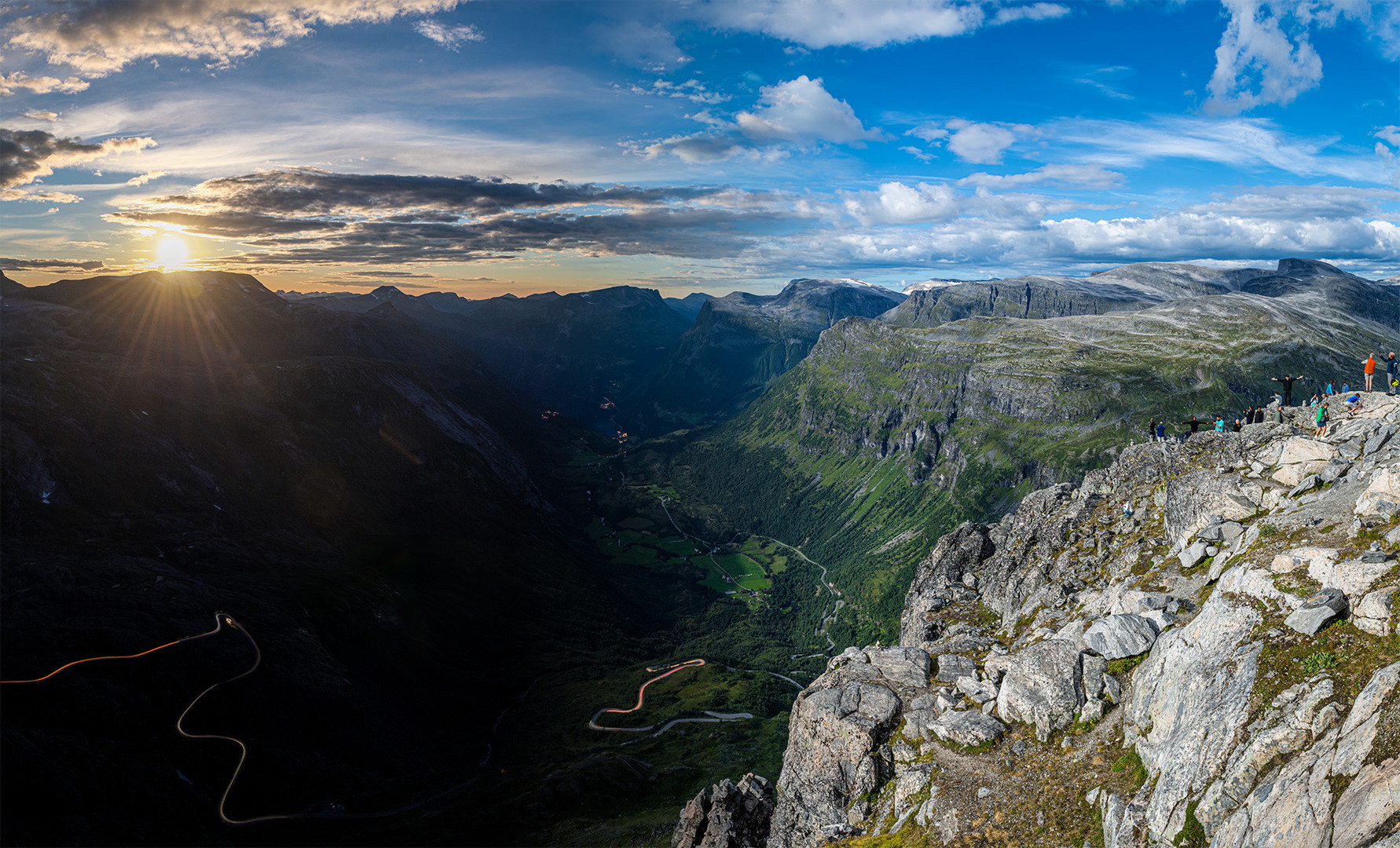 Zeitrafferkomposition Geirangerfjord, Norwegen, August 2023