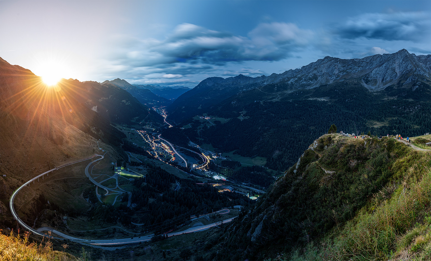 Zeitrafferkomposition Gotthardpass, Schweiz, August 2022