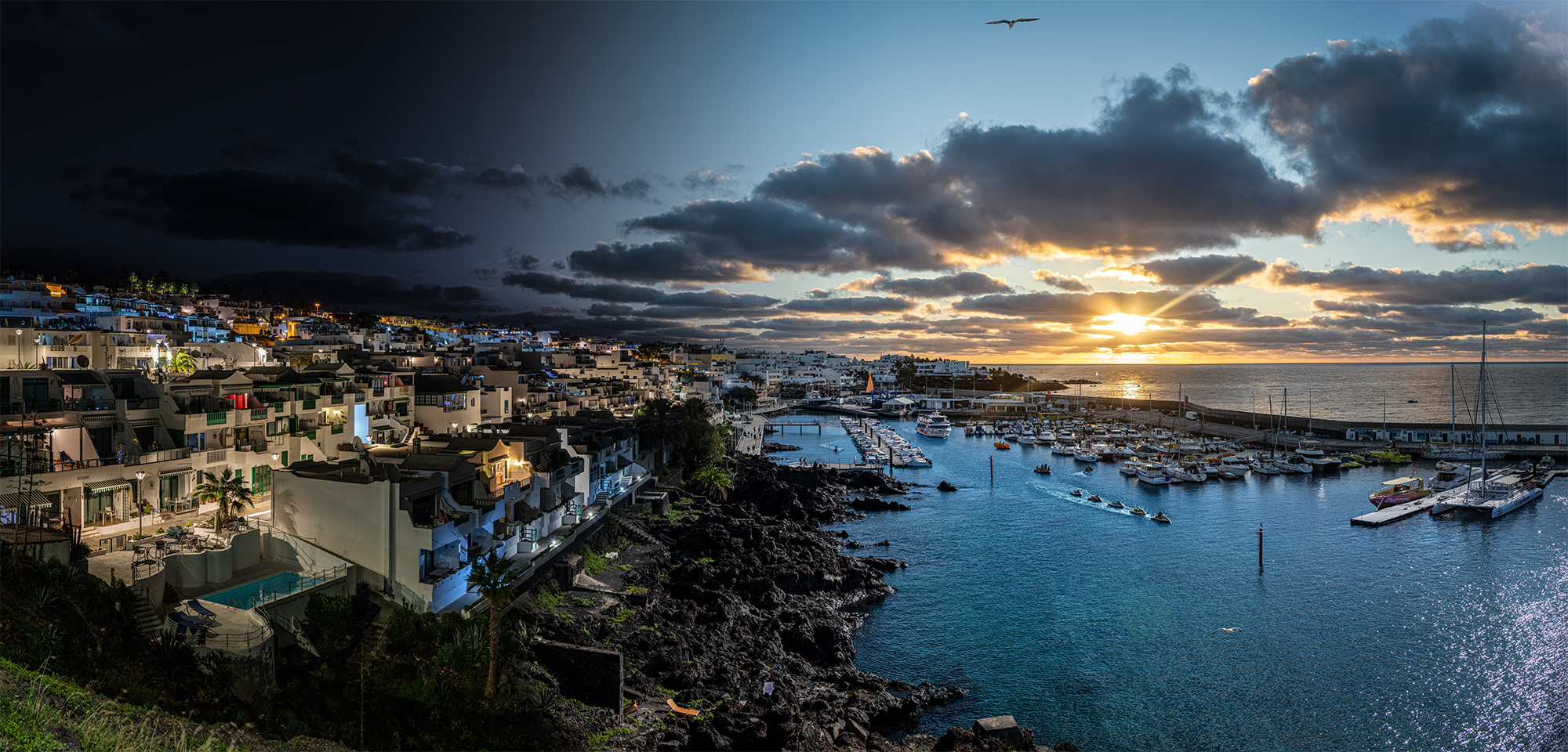 Zeitrafferkomposition Puerto del Carmen, Lanzarote, Dezember 2022