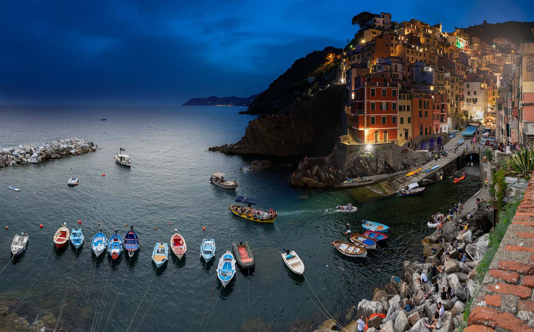 Zeitrafferkomposition Riomaggiore, Cinque Terre, Italien