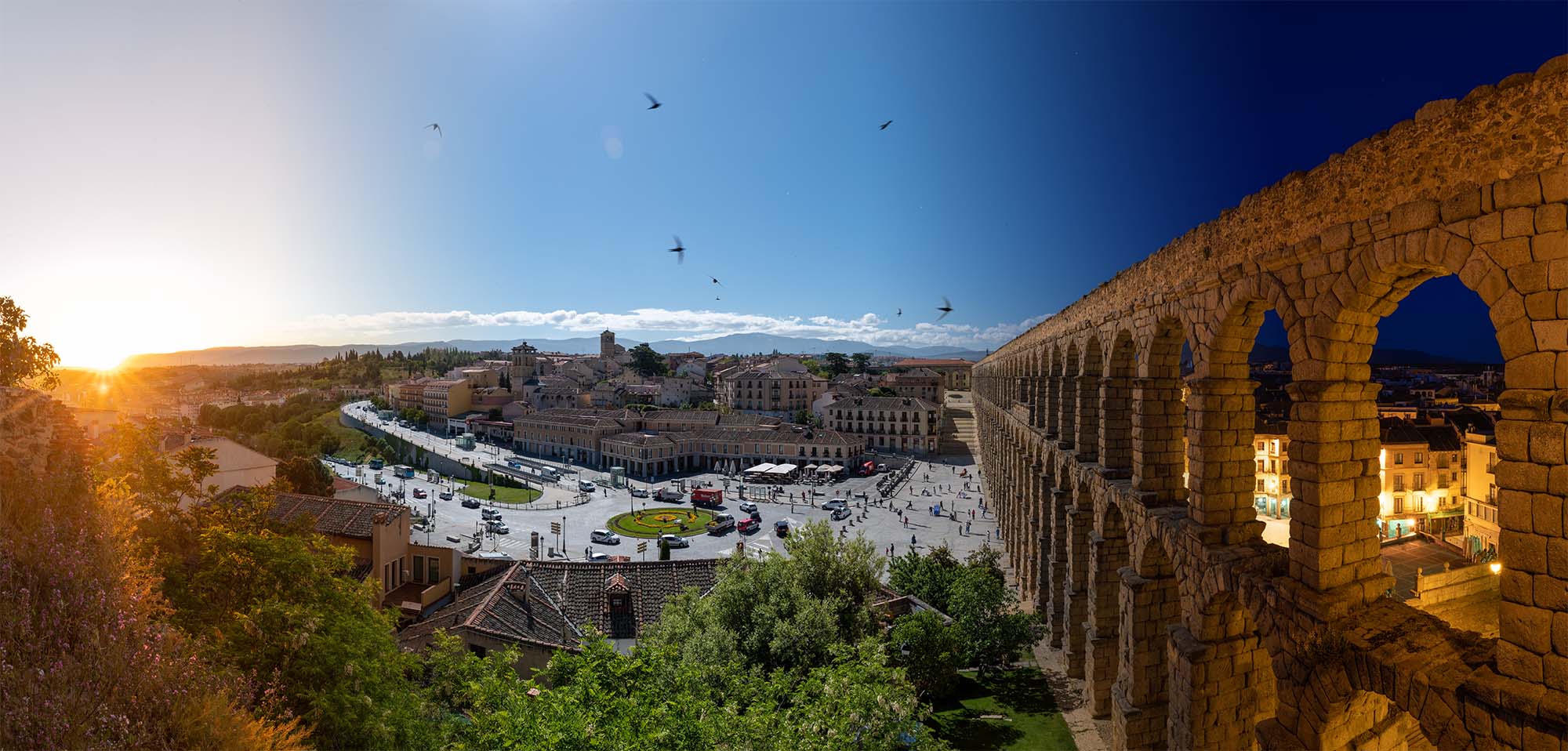 Zeitrafferkomposition Segovia, Spanien, Mai 2021