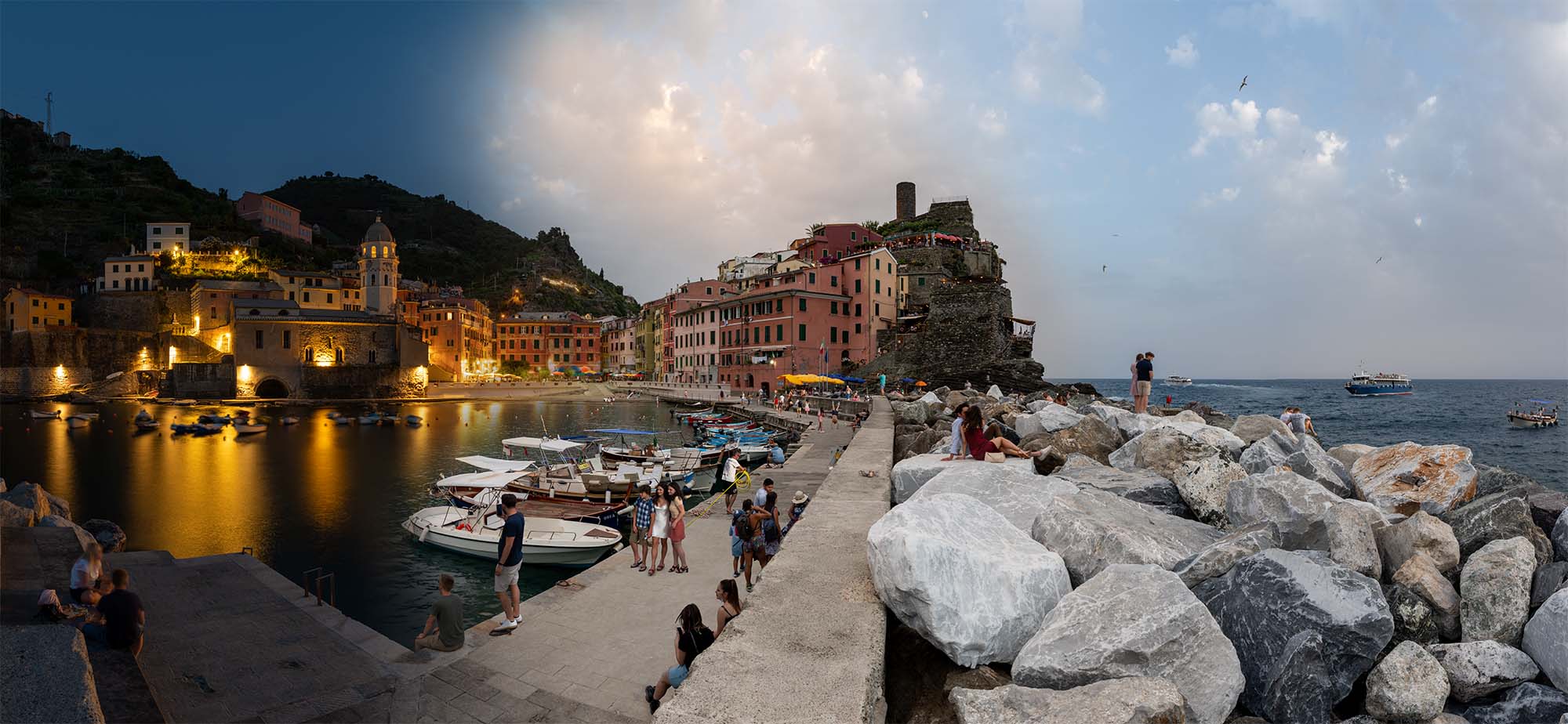 Zeitrafferkomposition Vernazza, Cinque Terre, Italien