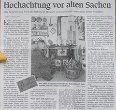 Zeitung: Hochachtung vor alten Sachen ...