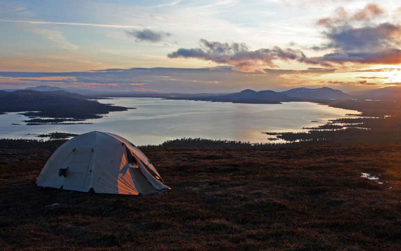 Zelt im schwedischen Fjäll