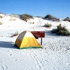 Zelt im White Sands National Monument