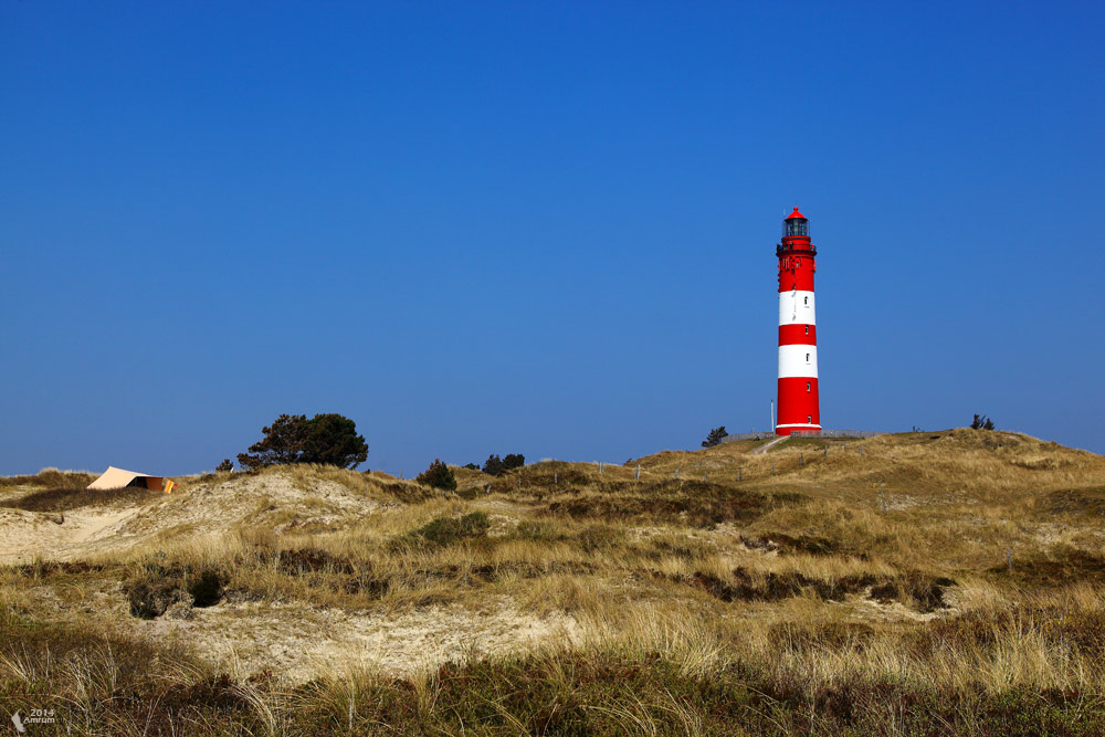 Zelt unter dem Leuchtturm