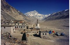 Zelten am Everest , Rongbuk-Gompa Tibet