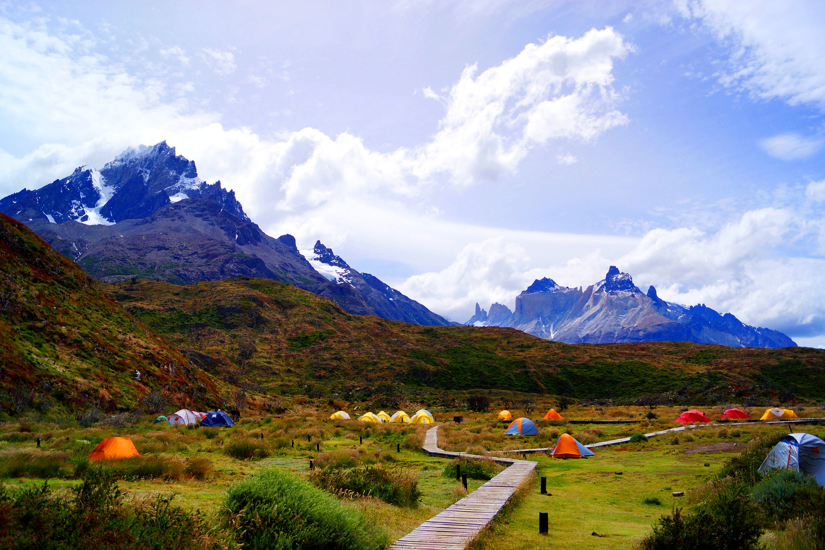 Zeltlandschaft in Patagonien im Torres del Paine National Park