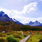 Zeltlandschaft in Patagonien im Torres del Paine National Park