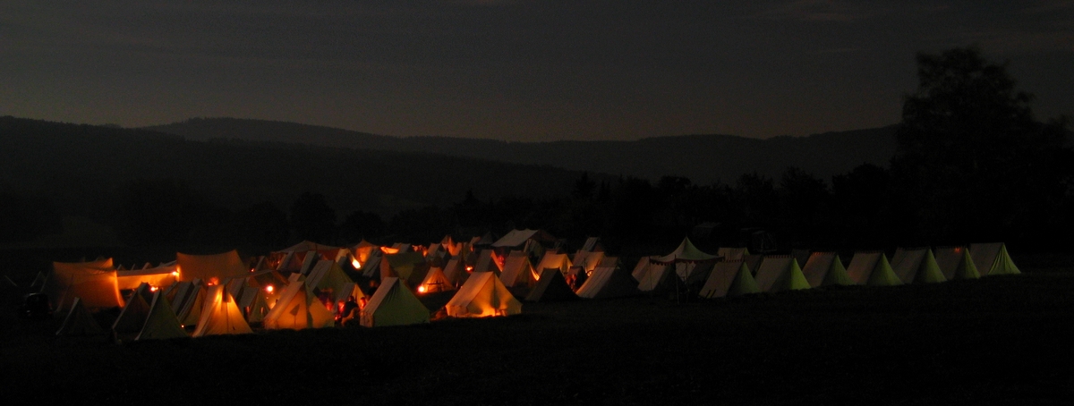 Zeltstadt zu Hochkirch (Biwak) bei Nacht