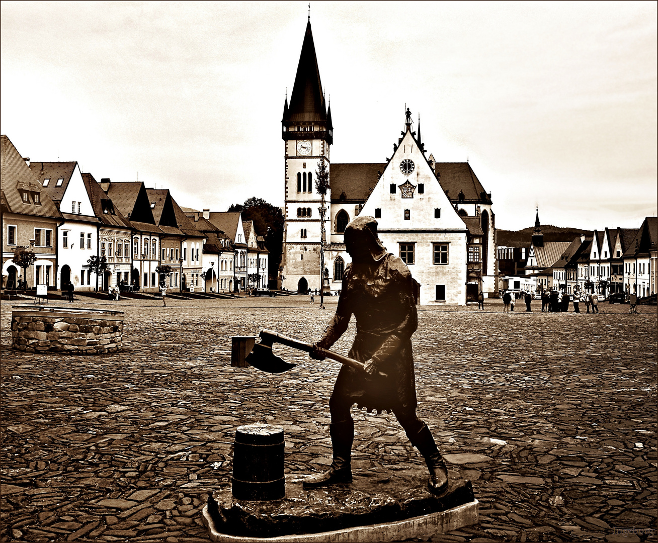 # zentraler Platz der „gotischsten Stadt der Slowakei" : Bardejov #