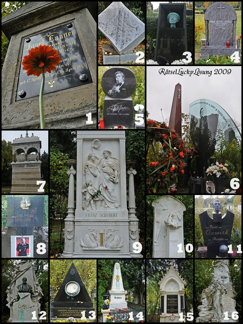 Zentralfriedhof Grabauswahl - ein Lösungsfoto für Rätsellucky
