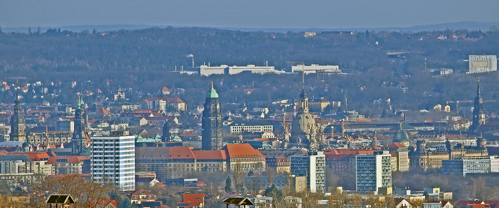 Zentrumsblick nach Dresden von der Babisnauer Pappel...