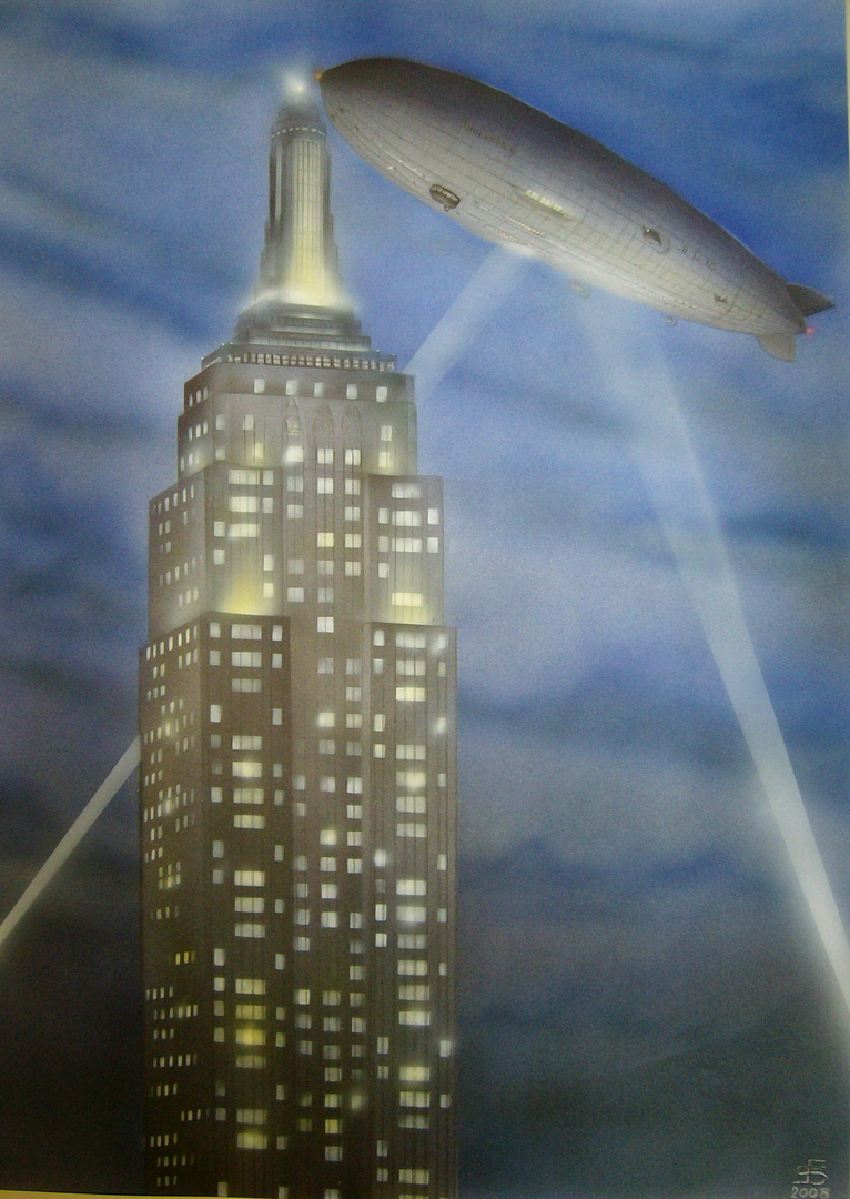 Zeppelin Hindenburg -LZ 129- over Empire State Building