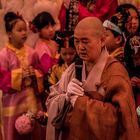 Zeremonie beim Gegurtstag Buddhas im Jogyesa Tempel