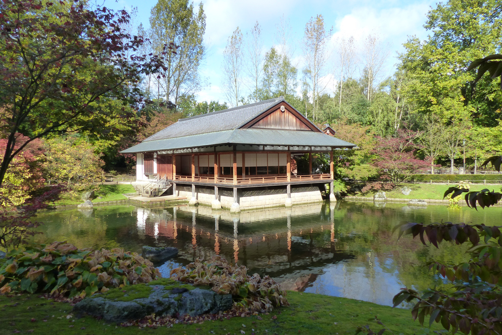 Zeremonienhaus Im Japanischen Garten Hasselt Oktober 2017 Foto