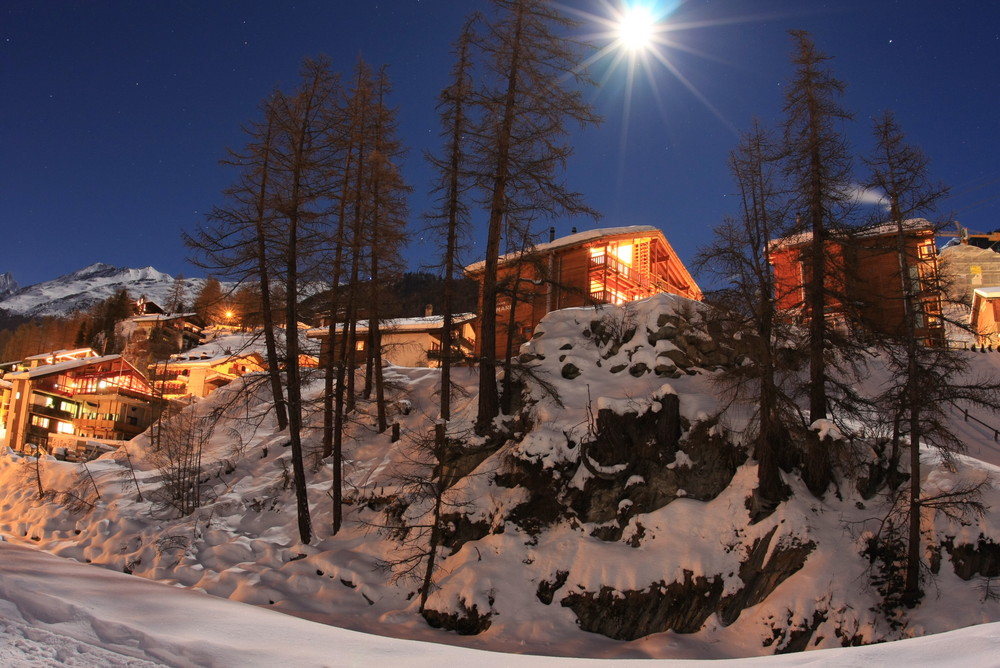 zermatt bei vollmond und -10°