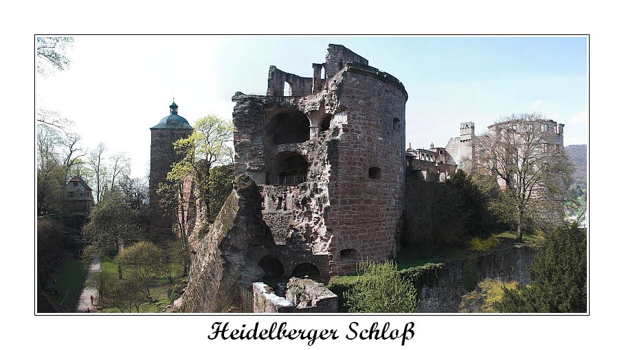 Zerstörter Pulverturm des Heidelberger Schloß