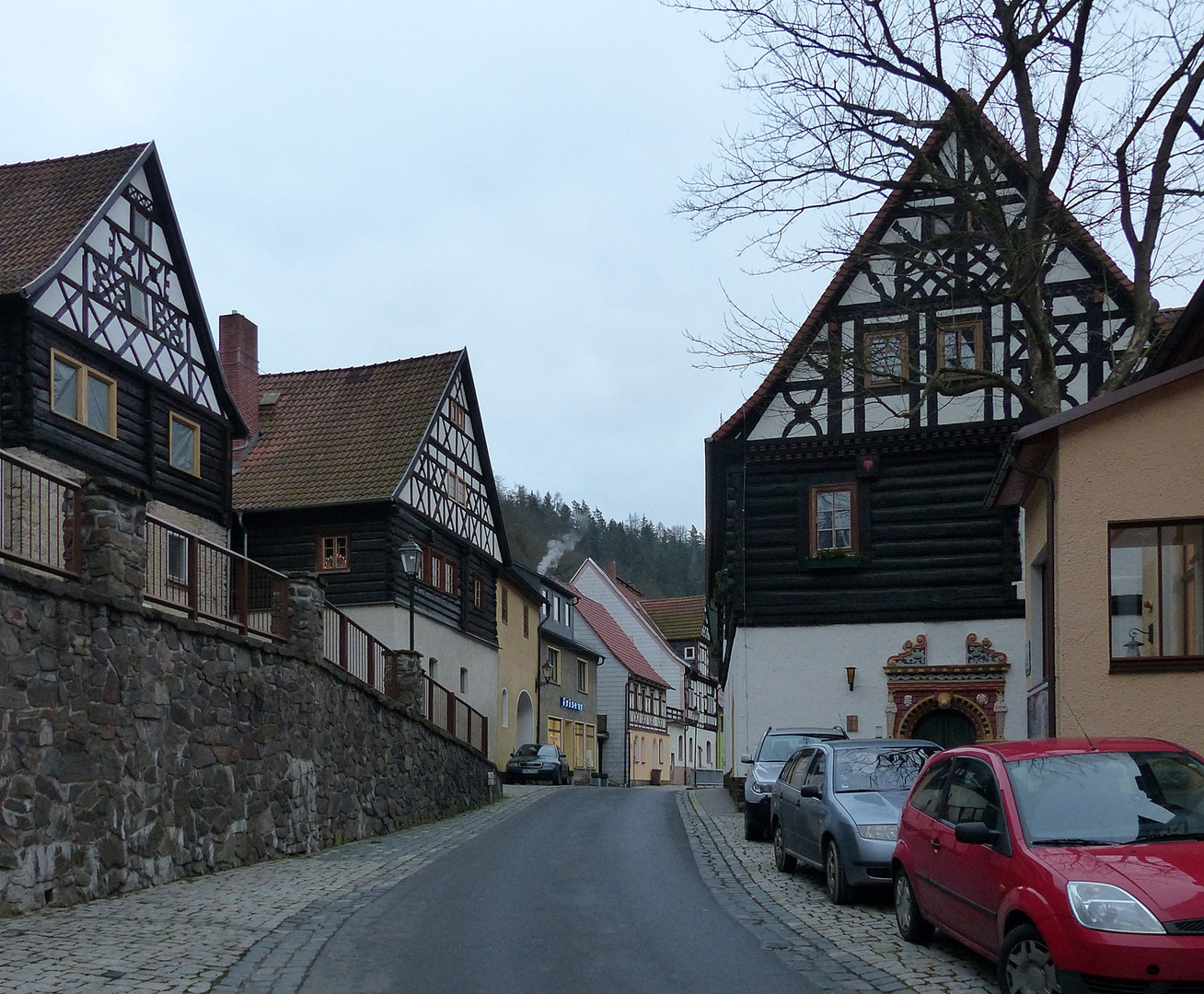 Ziegenrück. Foto & Bild motive, stadt rathaus, straßen auto's