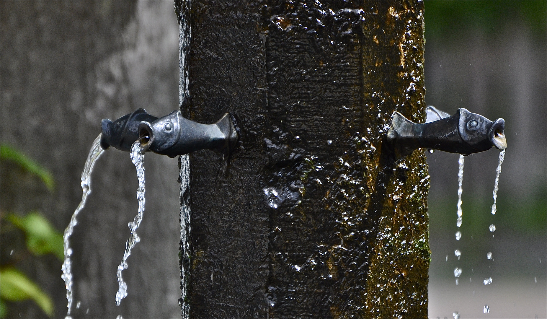 Zierbrunnen in einer Kleinstadt im Sauerland