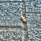 Zigarettenkippe auf der Straße