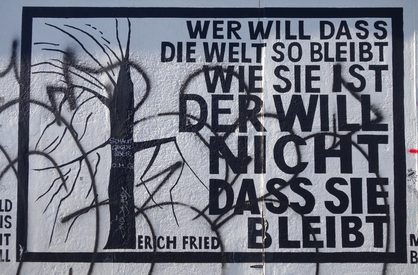 Zitat von Erich Fried (East Side Gallery, Berlin)