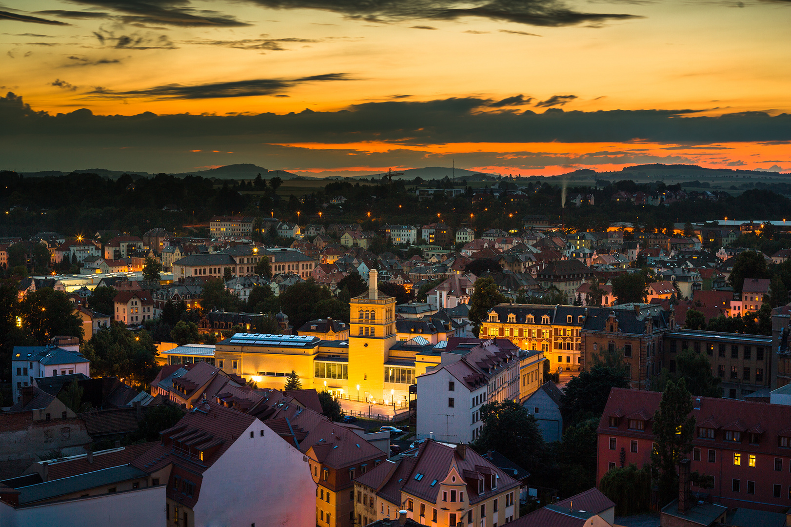 Zittau mit Stadtbad und Lessingschule