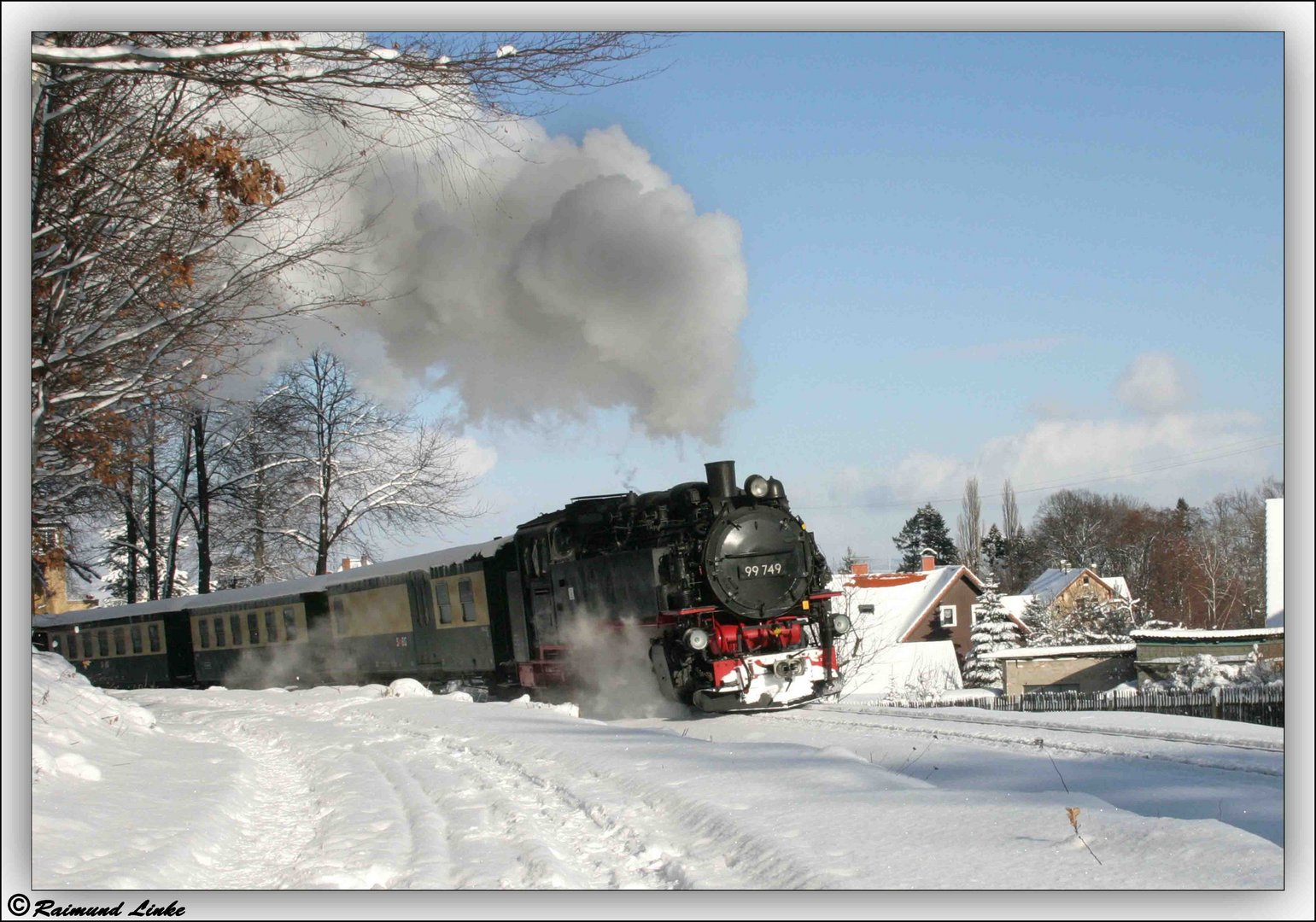 Zittauer Schmalspurbahn im Winter.