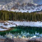 Zögerlicher Frühling am Karersee