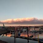 Zollhafen unter Zuckerwatte