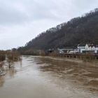 Zoltan Hochwasser in PORTA Westfalica Richtung Bahnhof