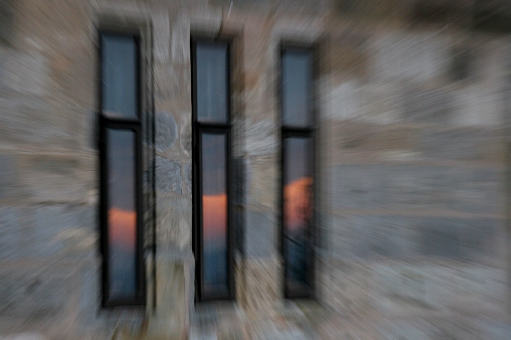 Zoom-Fenster beim Sonnenuntergang