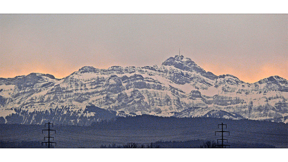 Zoomtest freihand: Säntis vom Mittelthurgau aus