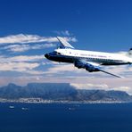 ZS-BMH DC 4 over Cape Town