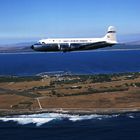 ZS-BMH DC 4 over Robben Island