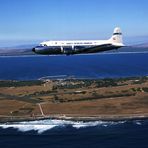 ZS-BMH DC 4 over Robben Island