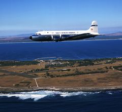 ZS-BMH DC 4 over Robben Island