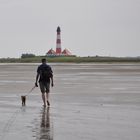 Zu Fuss durchs Watt zum Westerhever Leuchtturm