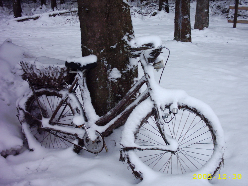 Zu kalt um Fahrrad zu fahren