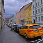 zu Silvester in Meiningen: das schöne gelbe Auto