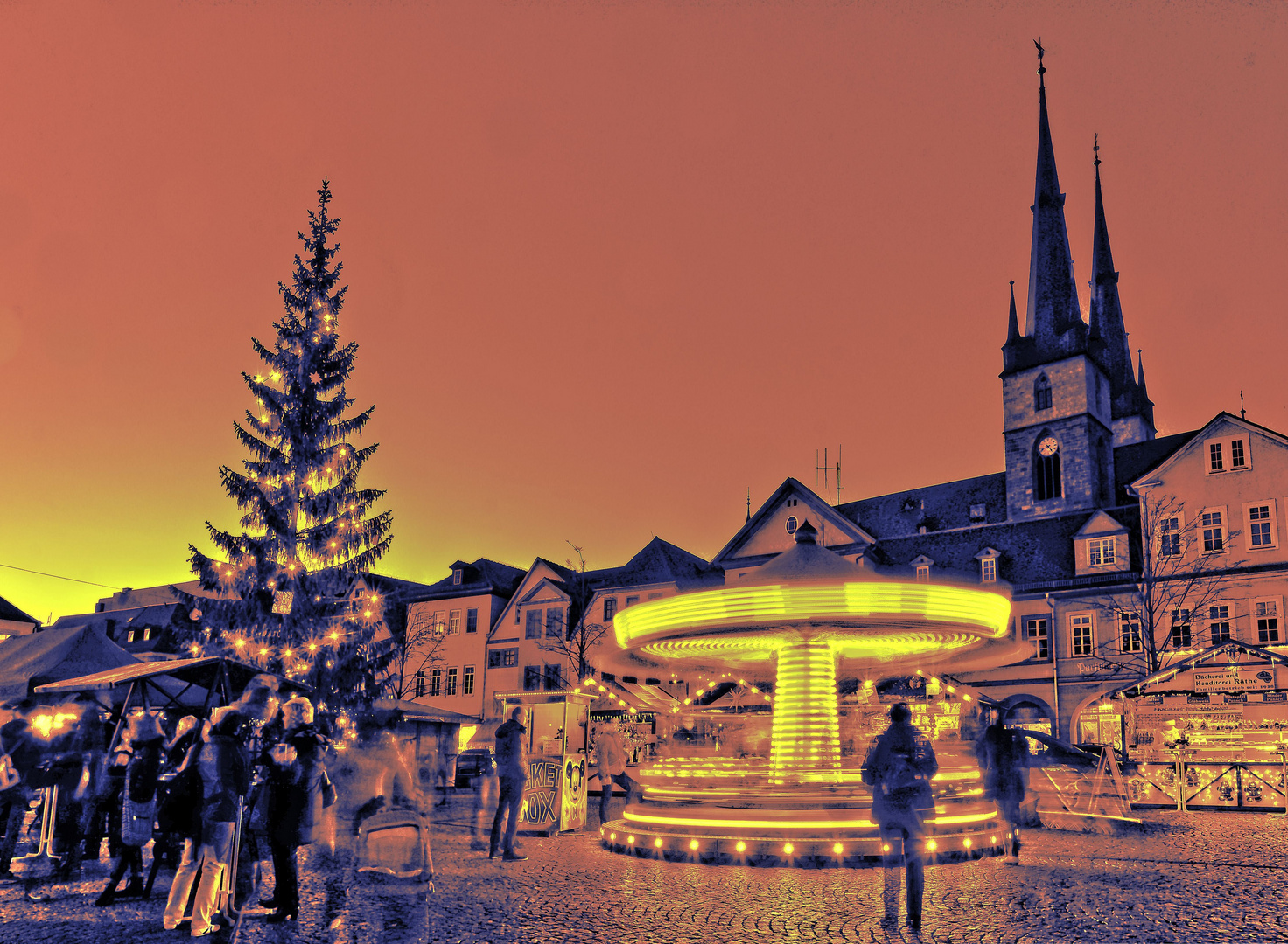 Zu viel Roter Glühwein ? Weihnachtsmarkt Saalfeld Foto & Bild