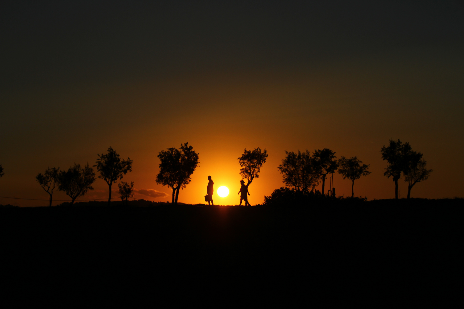 Zu zweit im Sonnenuntergang