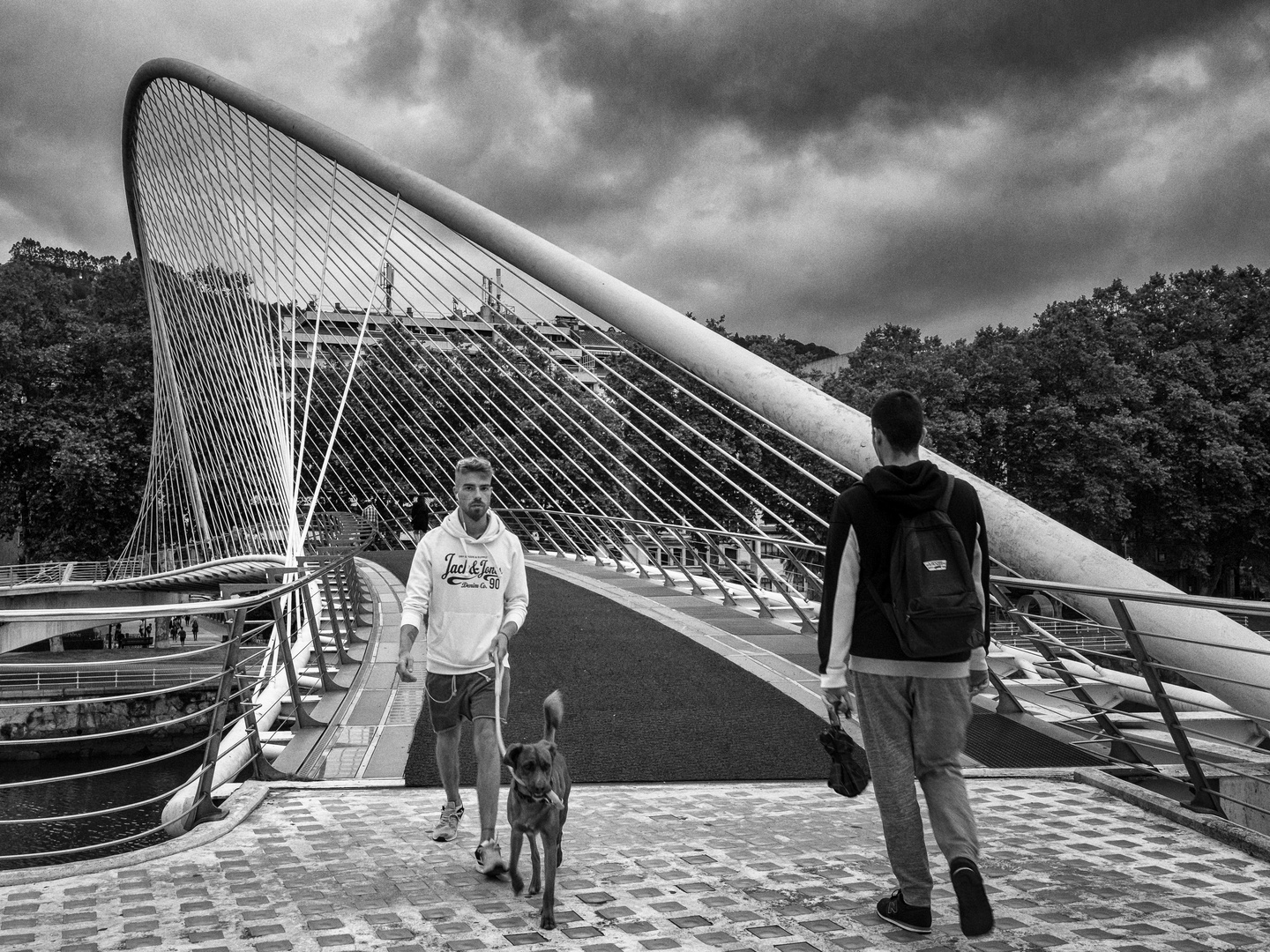 Zubizuri Bridge in Bilbao