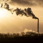 Zuckerfabrik im Sonnenuntergang