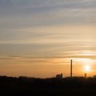 Zuckerfabrik Uelzen im Gegenlicht fotografiert.