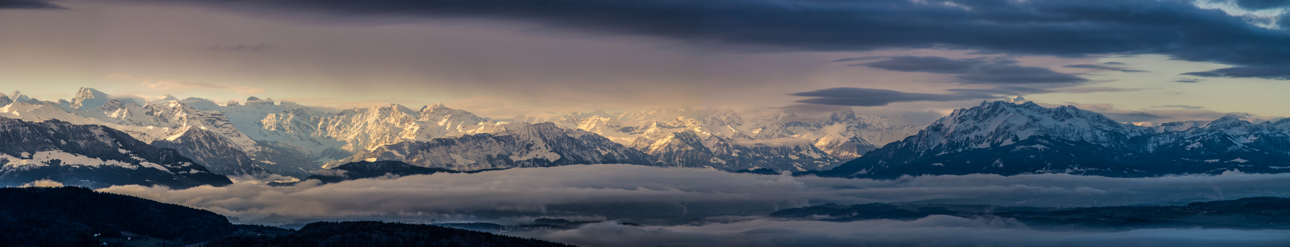 Zürich Bergpanorama am frühen Morgen #2